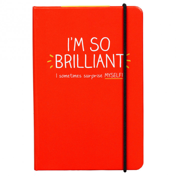 دفتر A6 من هاپي چاكسون - "I'm So Brilliant" - أحمر