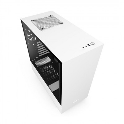 صندوق كمبيوتر NZXT H510 Compact Mid Tower - أبيض