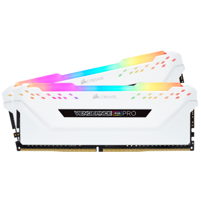 ذاكرة VENGEANCE® RGB PRO 32 جيجابايت (2 × 16 جيجابايت) ذاكرة DDR4 DRAM 3200 ميجاهرتز C16من كورسير - أبيض