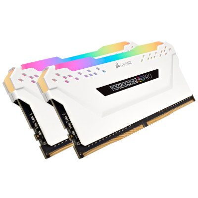 ذاكرة VENGEANCE® RGB PRO 16 جيجابايت (2 × 8 جيجابايت) ذاكرة DDR4 DRAM 3200 ميجاهرتز C16  من كورسير - أبيض