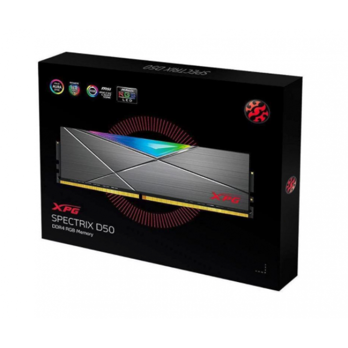 اداتا  |  ذاكرة | XPG Spectrix D50 16 جيجابايت (2 × 8 جيجابايت)  DDR4 3000MHz Memory Module - Gray | AX4U300038G16A-DT50