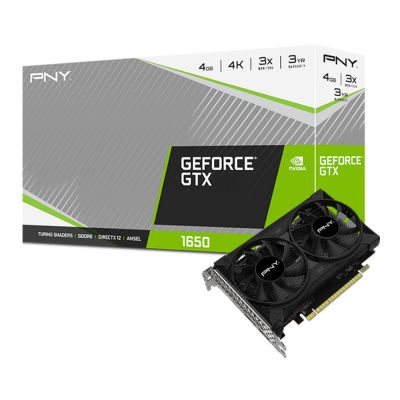 بطاقة الرسومات GeForce® GTX 1650 مروحه مزدوجة من PNY
