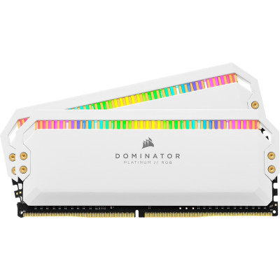 ذاكرة عشوائية DOMINATOR® PLATINUM RGB 16GB (2 x 8GB) DDR4 DRAM 3200MHz C16 أبيض من كورسير 