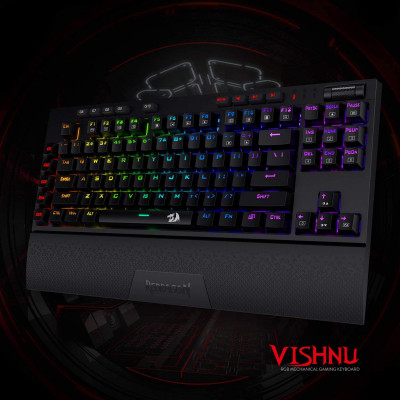 لوحة مفاتيح ميكانيكية للألعاب مزدوجة الوضع RGB K596 VISHNU من ريدراجون