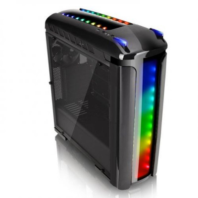 Thermaltake | صندوق الكمبيوتر | Versa C22 Mid Tower Case with Side Window and RGB LED - Black | CA-1G9-00M1WN-00
