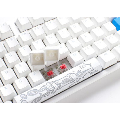 لوحة مفاتيح الألعاب الميكانيكية Ducky One 2 TKL RGB بتخطيط عربي أبيض - مفتاح Cherry MX Red
