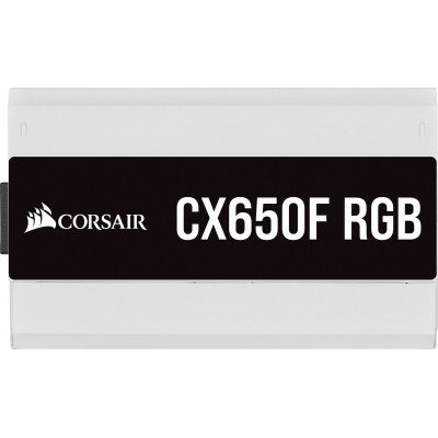 مزود الطاقة من كورسير ابيضCX Series™ CX650F RGB ابيض  — 650 Watt 80 Plus® Bronze  Certified Fully Modular RGB White PSU (UK)