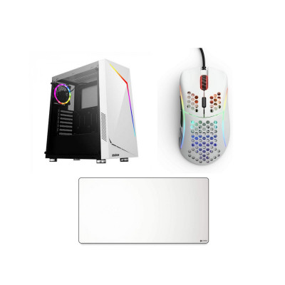 Bundle 6 | Glorious Gaming Mouse D -White  + Antec Gaming Case NX300 -white + Glorious XXL Extended-WHT 