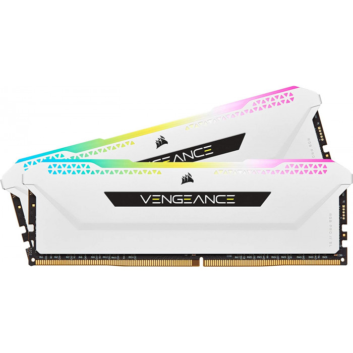 كورسير | بطاقة ذاكرة | Vengeance RGB Pro SL 32 جيجا بايت (2 × 16 جيجا بايت) DDR4 - أبيض | CMH32GX4M2D3600C18W