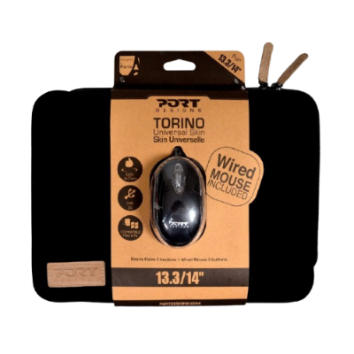  501777  | شنطة | Port Torino SKIN BK 13,3/14 + Wired Mouse  | من بورت ديزاينز