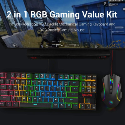 ريدراجون | لوحة مفاتيح ألعاب ميكانيكية K552-RGB-BA وماوس كومبو