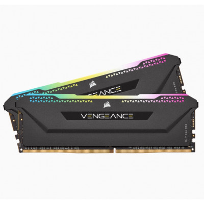 كورسير | بطاقة ذاكرة | VENGEANCE RGB PRO SL 16GB (2x8GB) DDR4 DRAM 3600MHz C18 Memory Kit – Black | CMH16GX4M2Z3600C18