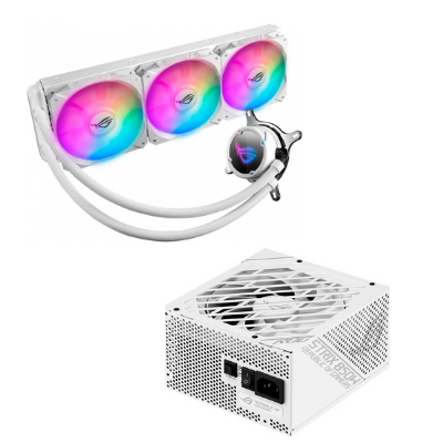 ASUS | ROG Strix 850W White PSU + ROG STRIX LC RGB 360MM CPU LIQUID COOLER - WHITE | 90YE00A4-B0NA00 + 90RC0072-M0UAY0