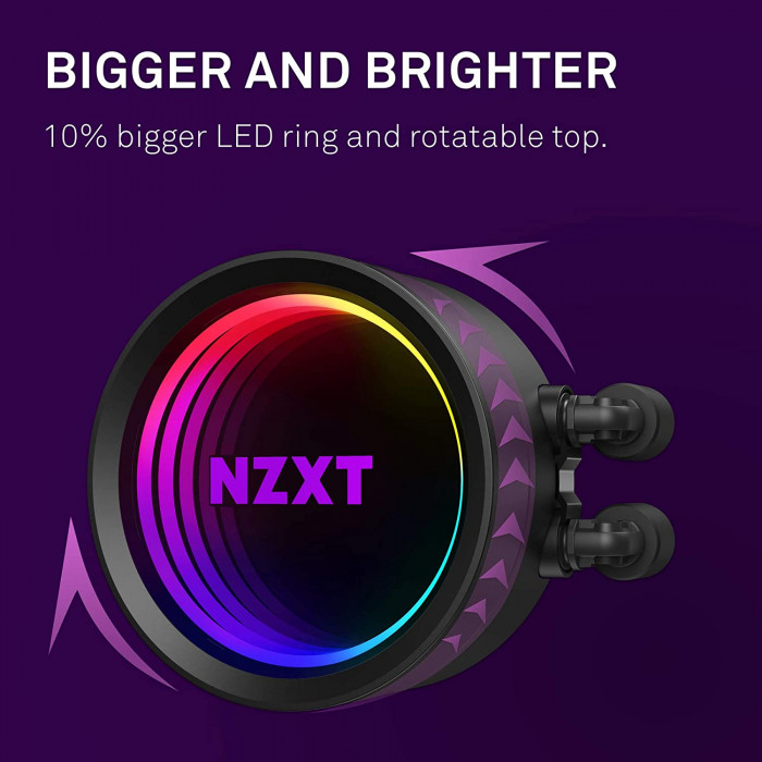 NZXT |مبرد وحدة المعالجة المركزية | Kraken X53 RGB 240mm AIO RGB Liquid Cooler | RL-KRX53-R1