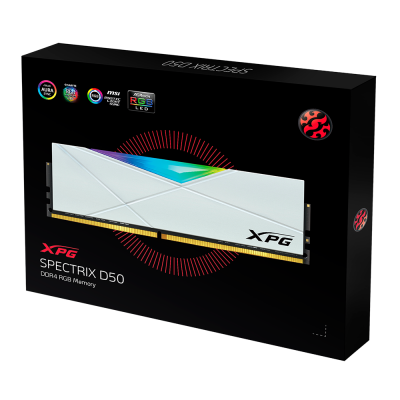 ADATA | ذاكرة سطح المكتب | XPG SPECTRIX D50 32GB KIT (2*16GB) RGB DDR4 3200MHz White | AX4U320016G16A-DW50