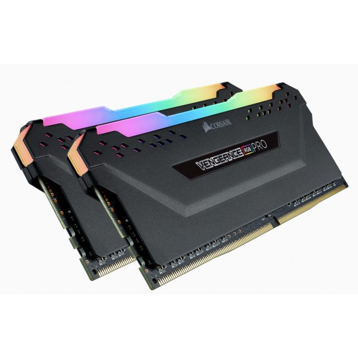 كورسير  | بطاقة ذاكرة |  VENGEANCE® RGB PRO 16GB (2 x 8GB) DDR4 DRAM 3600MHz C18 Memory Kit — Black | CMW16GX4M2D3600C18
