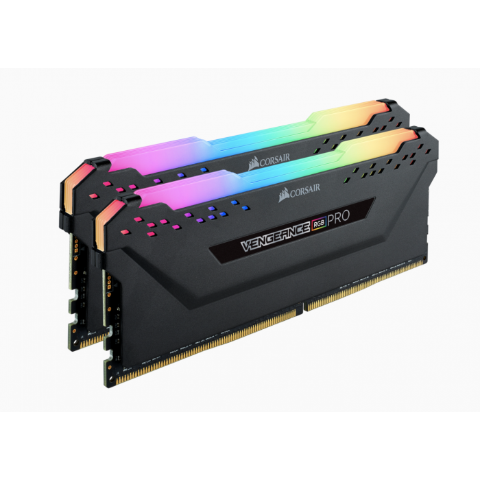 كورسير  | بطاقة ذاكرة |  VENGEANCE® RGB PRO 16GB (2 x 8GB) DDR4 DRAM 3600MHz C18 Memory Kit — Black | CMW16GX4M2D3600C18
