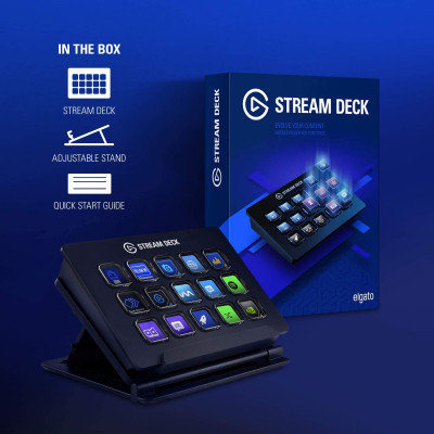 Elgato | Stream Deck - وحدة تحكم في إنشاء المحتوى مع 15 مفتاحًا بشاشة LCD قابلة للتخصيص | 10GAA9901