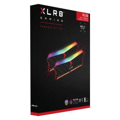 PNY |  بطاقة ذاكرة  |  XLR8 Gaming EPIC-X RGB™ DDR4 3600MHz - 16GB (2x8GB) | MD16GK2D4360018XRGB