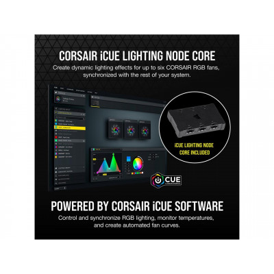كورسير  | مروحة | iCUE SP120 RGB ELITE Performance 120mm PWM Triple Fan Kit with iCUE Lighting Node CORE| CO-9050109-WW