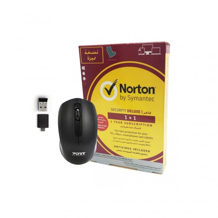 Port Design | Bundle  | Mouse wireless budget retail and Port Liberty III 15.6 “Top load BLK and Norton Security 1U 3D 1+1 Prom and Port headset stereo with micro  |  900508+202322+21381913 AE+901603