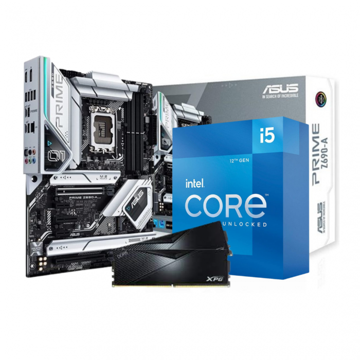 bundle | PRIME Z690-A//LGA1700,Z690 DDR5 and Core i5-12600K 3.7GHz 20MB box and DDR5 5200Mhz LANCER 2X16GB 
