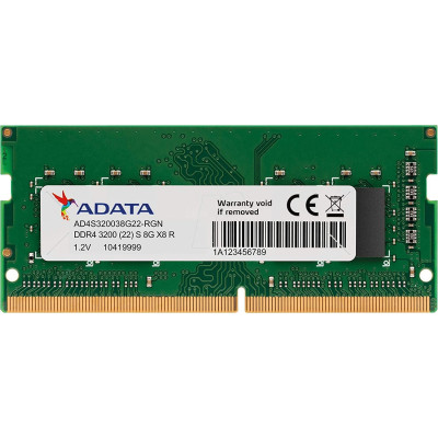 اداتا | ذاكرة  | DDR4 3200 1X8GB Laptop Memory | AD4S32008G22-SGN