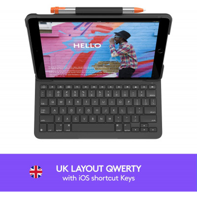 لوجيتك | Keyboard Case | Slim Folio with integrated wireless keyboard – Graphite, ARA Keyboard | 920-009653
