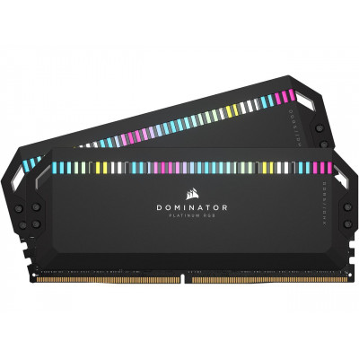 كورسير | ذاكرة | DOMINATOR® PLATINUM RGB 64GB (2x32GB) DDR5 DRAM 5200MHz C40 Memory Kit — Black | CMT64GX5M2B5200C40