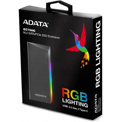ADATA | SSD | EC700G SSD Enclosure RGB Black | AEC700GU32G2-CGY
