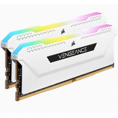 كورسير | ذاكرة | VENGEANCE RGB PRO SL 16GB (2x8GB) DDR4 DRAM 3200MHz C16 Memory Kit – White | CMH16GX4M2E3200C16W