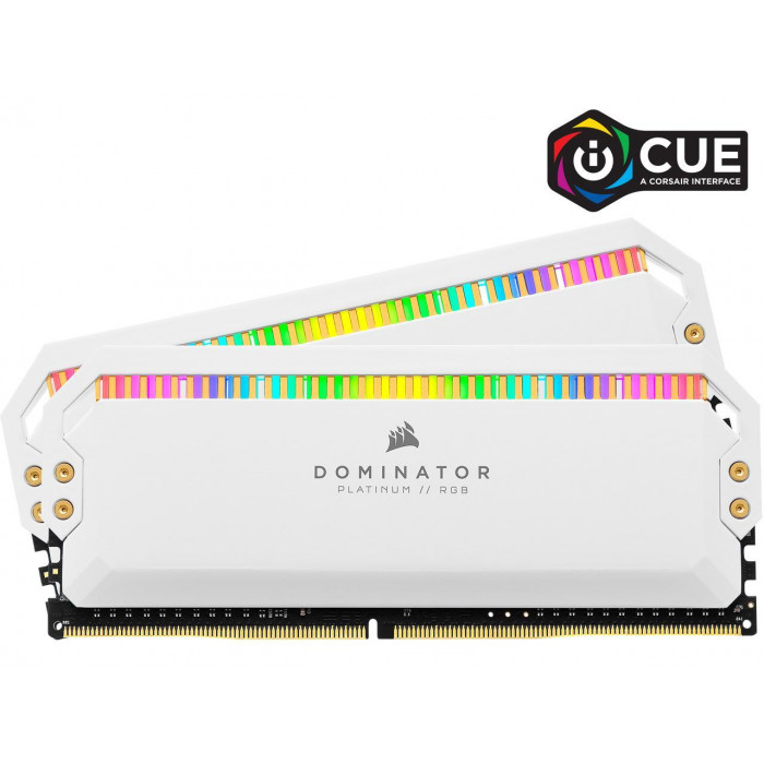 كورسير | ذاكرة | DOMINATOR® PLATINUM RGB 16GB (2 x 8GB) DDR4 DRAM 3600MHz C18 Memory Kit  - white | CMT16GX4M2C3600C18W
