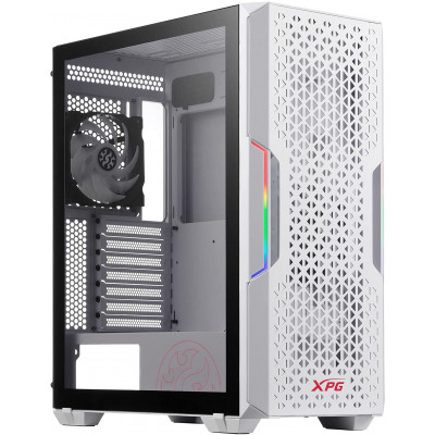 اكس بي جي | Computer Case | STARKER AIR Mid-Tower ATX PC Case with Front Mesh Panel and ARGB Light Effect White | STARKERAIR-WHCWW