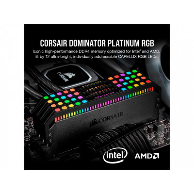 كورسير | ذاكرة | DOMINATOR® PLATINUM RGB 32GB (2x16GB) DDR5 DRAM 6200MHz C36 Memory Kit — Black | CMT32GX5M2X6200C36