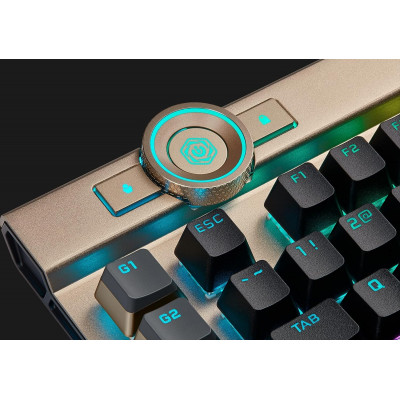 كورسير | لوحة مفاتيح الألعاب الميكانيكية K100 RGB - لون ذهبي  (AR) | CH-912A21A-AR