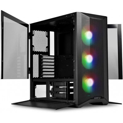 ليان لي | صندوق الكمبيوتر  LANCOOL II MESH RGB ATX من الزجاج المقوى - لون أسود | LAN2MRX