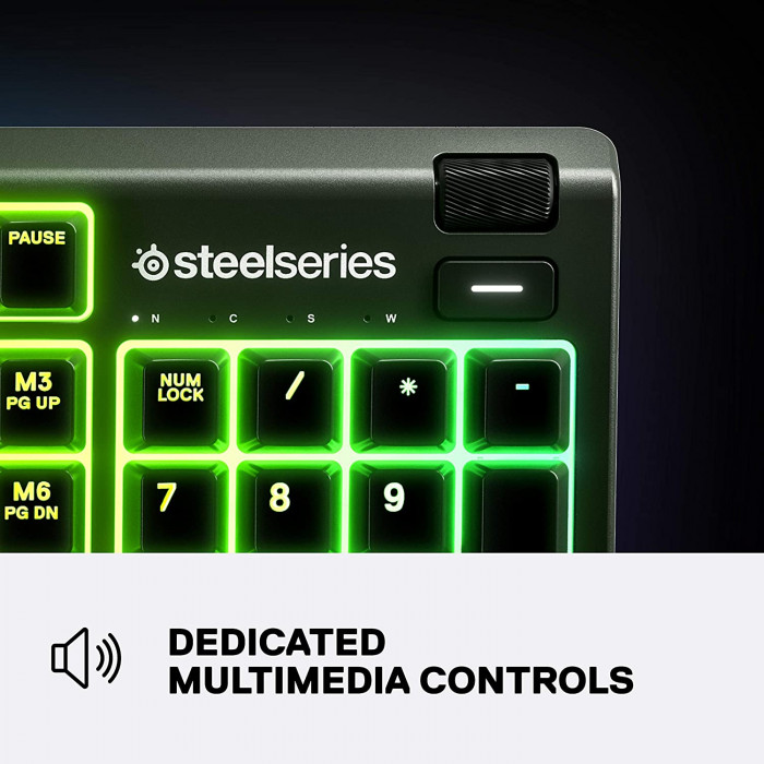 STEELSERIES | لوحة مفاتيح APEX 3 مع مسند المعصم  - انجليزي  | 5707119038805