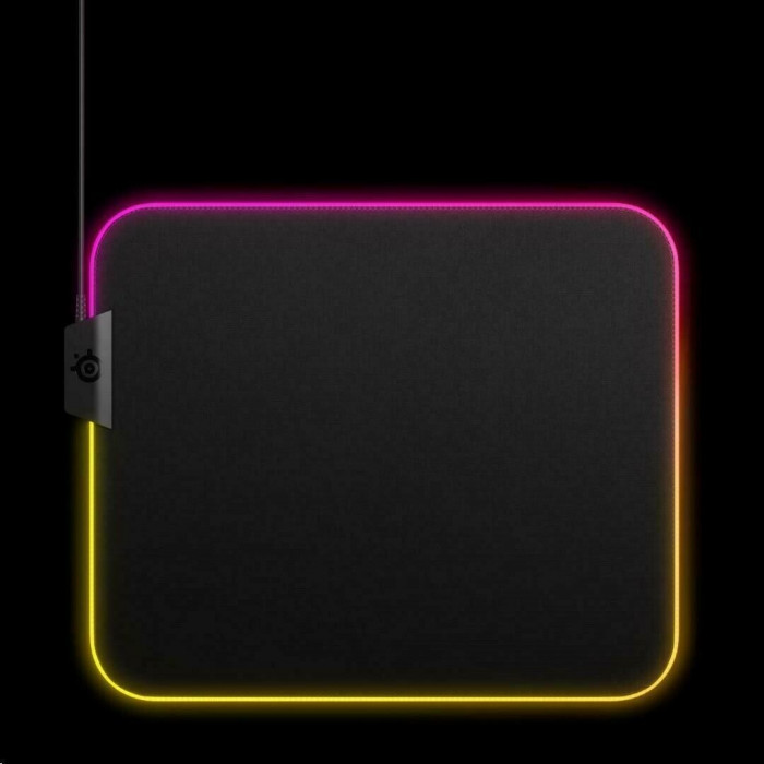 STEELSERIES | لوحة ماوس الألعاب المتوسطة QcK Prism Cloth سوداء ، RGB (الطول × العرض × الارتفاع) 270 × 320 × 4 مم | 5707119036795