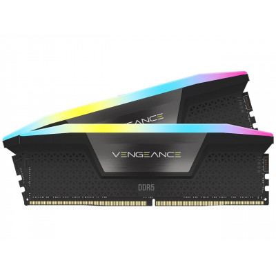 كورسير | ذاكرة | VENGEANCE® RGB 32GB (2x16GB) DDR5 DRAM 5200MHz C40 Memory Kit — Black | CMH32GX5M2B5200C40