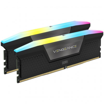 كورسير | ذاكرة | VENGEANCE® RGB 32GB (2x16GB) DDR5 DRAM 6000MHz C36 Memory Kit — Black | CMH32GX5M2B6000C40