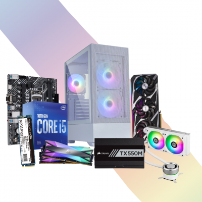 White Gaming PC | Intel i5 10400F, 1TB SSD, DDR4 16GB RAM, RTX 3060