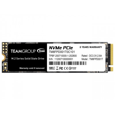 TEAMGROUP | محرك الاقراص الصلبة | MP33 PRO M.2 2280 1TB PCIe 3.0 x4 with NVMe 1.3 3D NAND | TM8FPD001T0C101