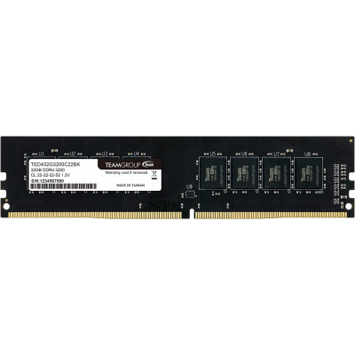 TEAMGROUP | ذاكرة سطح المكتب | Elite DDR4 32GB Single (1 x 32GB) 3200MHz | TED432G3200C2201