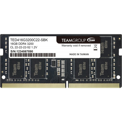 TEAMGROUP | ذاكرة لابتوب | Elite DDR4 16GB Single 3200MHz PC4-25600 | TED416G3200C22-S01	