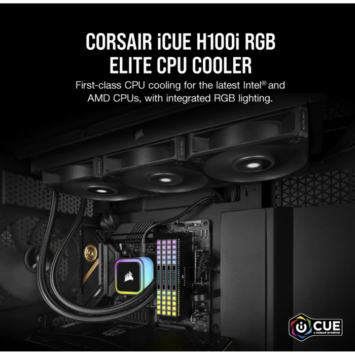 كورسير | مبرد وحدة المعالجة المركزية السائل iCUE H100i RGB ELITE | CW-9060058-WW