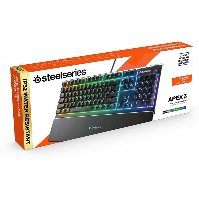 STEELSERIES | لوحة مفاتيح APEX 3 مع مسند المعصم - انجليزي ( صندوق مفتوح )| 5707119038805