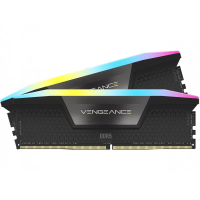 كورسير | بطاقة ذاكرة | Vengeance RGB 32GB (2 x 16GB) 288-Pin PC RAM DDR5 5600 (PC5 44800) Desktop Memory Model| CMH32GX5M2B5600C36K