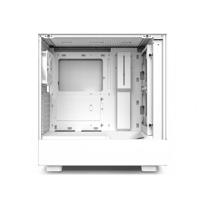NZXT | صندوق الكمبيوتر | H5 Flow - All White CC-H51FW-01 White SGCC Steel, Tempered Glass ATX, Micro-ATX, mini-ITX | CC-H51FW-01