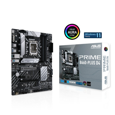 اسوس | اللوحة الأم PRIME B660-PLUS D4 Intel B660 LGA 1700 ATX | 90 ميجا بايت 18X0-M1EAY0