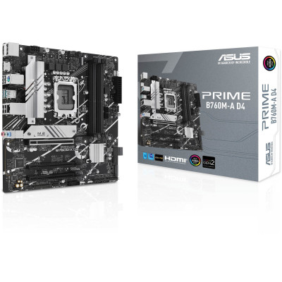 اسوس | اللوحة الأم Prime B760M-A D4 mATX لوحدات المعالجة المركزية Intel LGA1700 | 90 ميجابايت 1 D00-M0EAY0